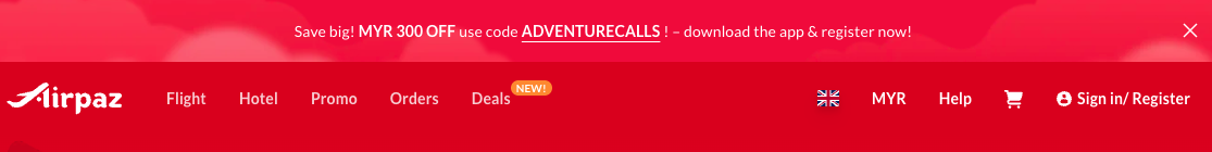 Proof of coupon - Airpaz - Airpaz promo code: [[MYR 300 off]] your next adventure